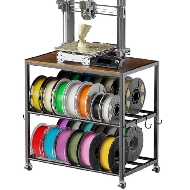 3D Printer Filament Storage Rack- Rolling Tabletop Filament Spool Storage Racks with Wheels, Filament Spools Organizer Stand for 3D Printer Filaments ABS/PLA/TPU/Nylon Accessories$$Other