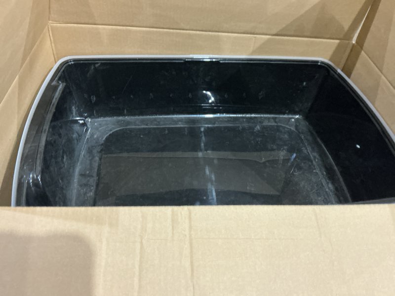 Condition photo showing As Is for not exact, similar. petmate open cat litter box; large nonstick litter pan durable standard box, grey great for small & large cats easy to clean; made in usa mouse grey large