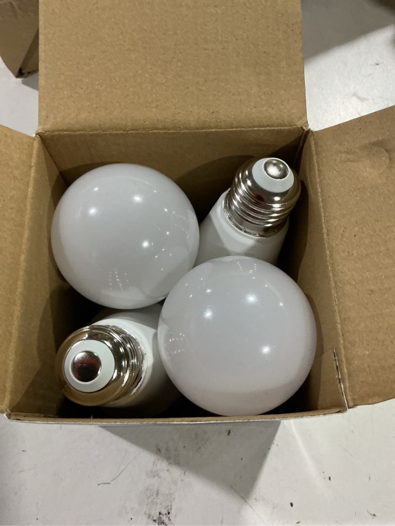 Condition photo showing Good Condition for 4 pack motion sensor light bulbs,12w (100w equivalent), motion activated dusk to dawn a19 e26 led bulb, glass-penetrating sensor, upward/downward mounting, indoor & outdoor for garage, porch, hallway 2700k 4 pack