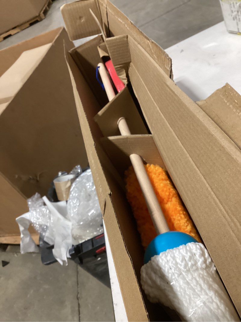 Condition photo showing Good Condition for Melissa & Doug Dust Sweep Mop 6-Piece Pretend Play Set, Toddler Toy Cleaning, Pretend Play Home Cleaning, Kids Broom and Mop Set for Ages 3+ Dust! Sweep! Mop!