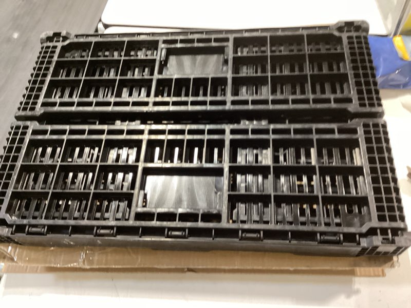 Condition photo showing Good Condition for collapsible storage bin containe?52 liter transferheavy duty plastic storage box ,milk crates heavy duty transit storage of various items black (1)
