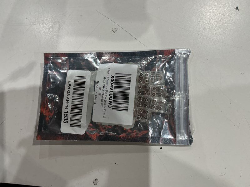 Condition photo showing As Is for reshake 15 pack led strip connectors 2 pin 10mm solderless, transparent led tape light connectors, strip to wire led connectors with screwdriver for 12v 24v single color cob/smd led light strips 10mm strip to wire