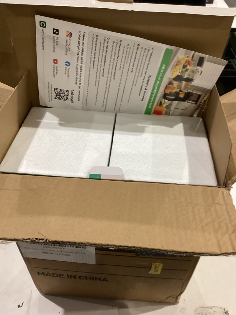 Condition photo showing As Is for Canoly C16 Cold Press Juicer, 6" Extra Wide Feed Chute, 3-IN-1 Strainers (Juice & Sorbet & Nut Milk), Powerful AC Brushless Motor, Self Precut System, Juicer Machines with BPA-Free (Space Gray)