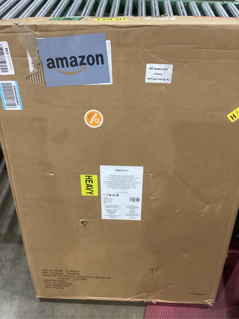 Condition photo showing Good Condition for Amazon Basics Bed Frame with Storage, Foldable Metal Platform, Sturdy Steel, No Box Spring Needed, 18 inches High, Tool-Free Setup, Full Size, Black Full 18 Inch ( Foldable)
