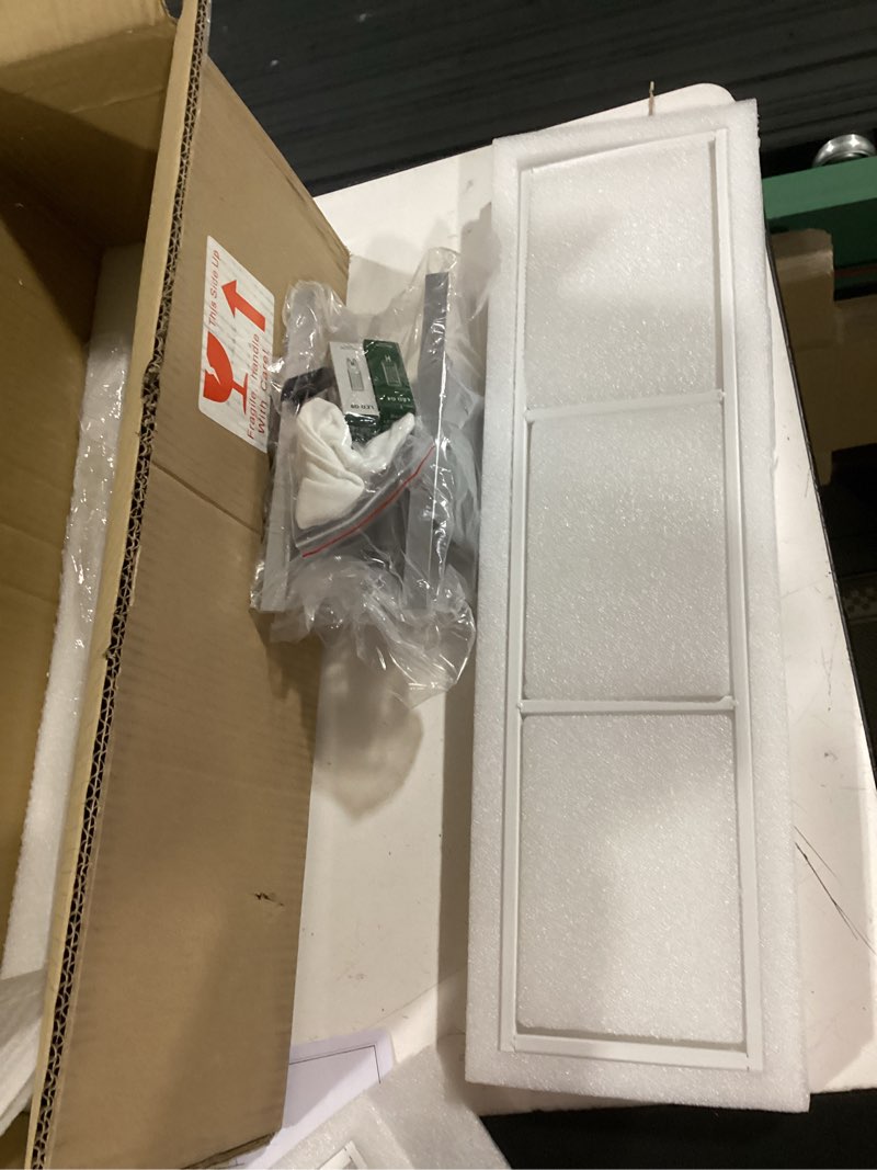 Condition photo showing New/Like New for modern alabaster elegance backplate sconce, natural marble vanity light, unique natural stone texture wall light for bathroom, dining room, living room, lounge room, 4.25 w x 3.5 d x 20 h (nickel)