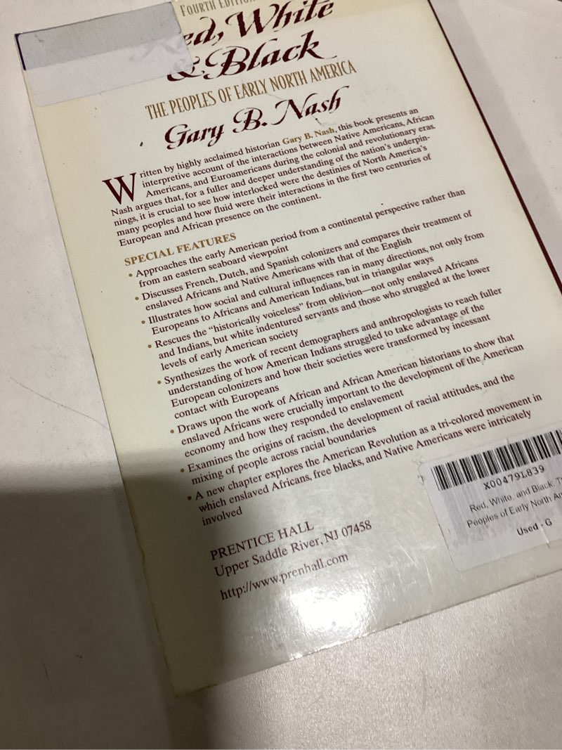 Red, White, and Black: The Peoples of Early North America (4th Edition)