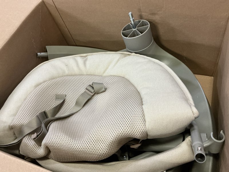 Condition photo showing Good Condition for momcozy 2-in-1 electric baby swing, dual-arm support system & parent-inspired motions, convertible to toddler seat up to 66 lbs, adjustable height, lightweight, khaki