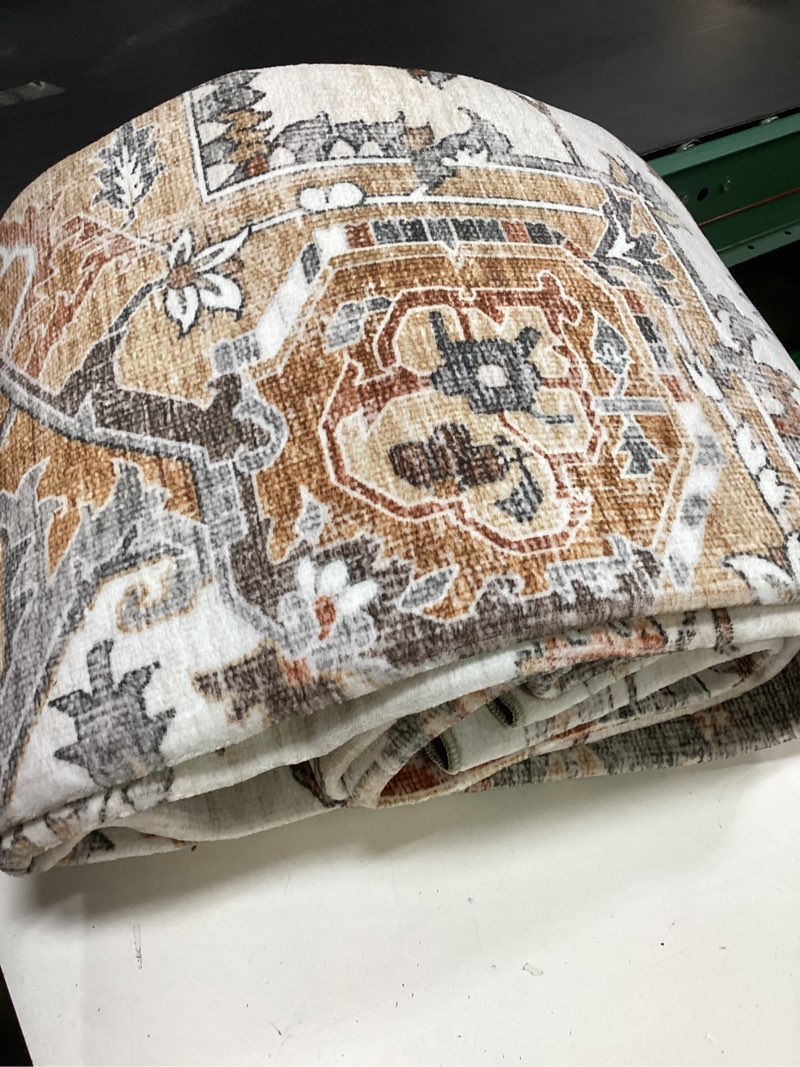 Condition photo showing Good Condition for 8x10 area rugs for living room ultra-soft washable rug vintage distressed boho area rug, non-slip low pile stain resistant carpet for bedroom dining room kitchen office 8' x 10' (rectangular) orange/gray