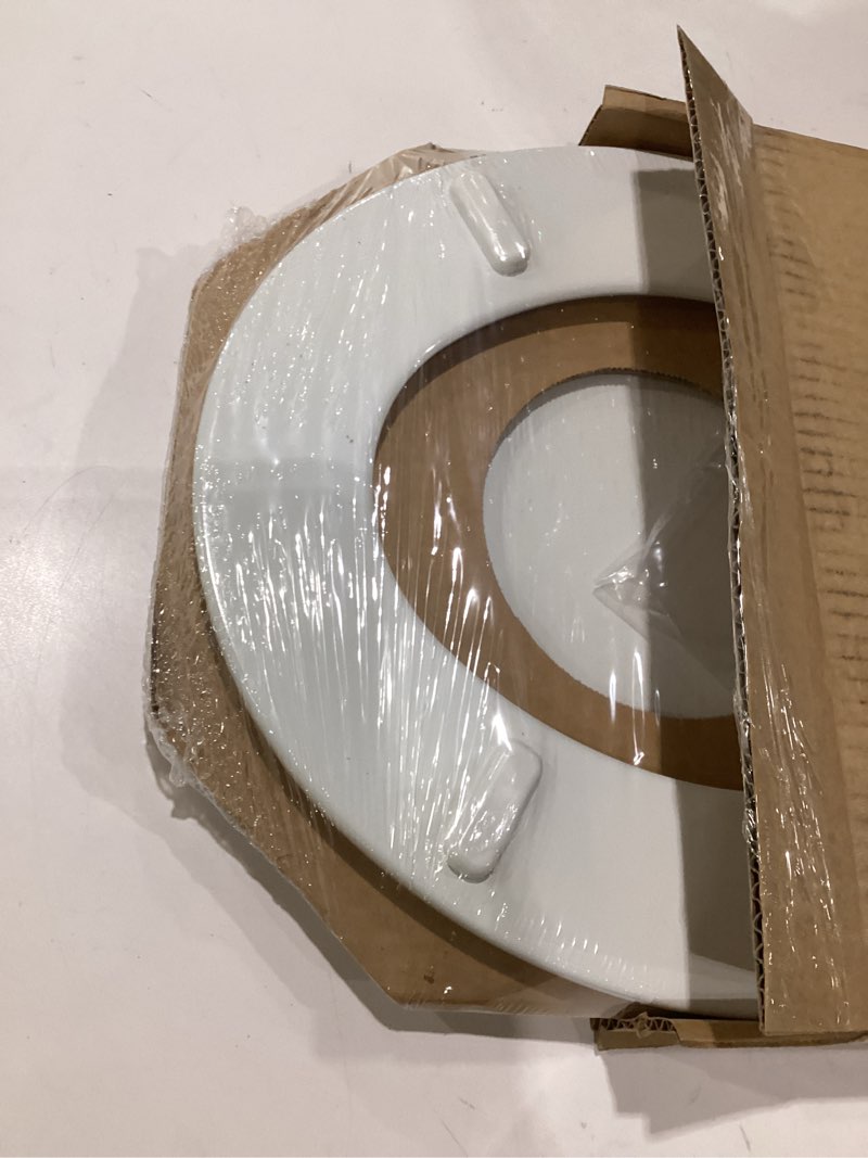 Condition photo showing As Is for mayfair slow close round white molded wood toilet seat