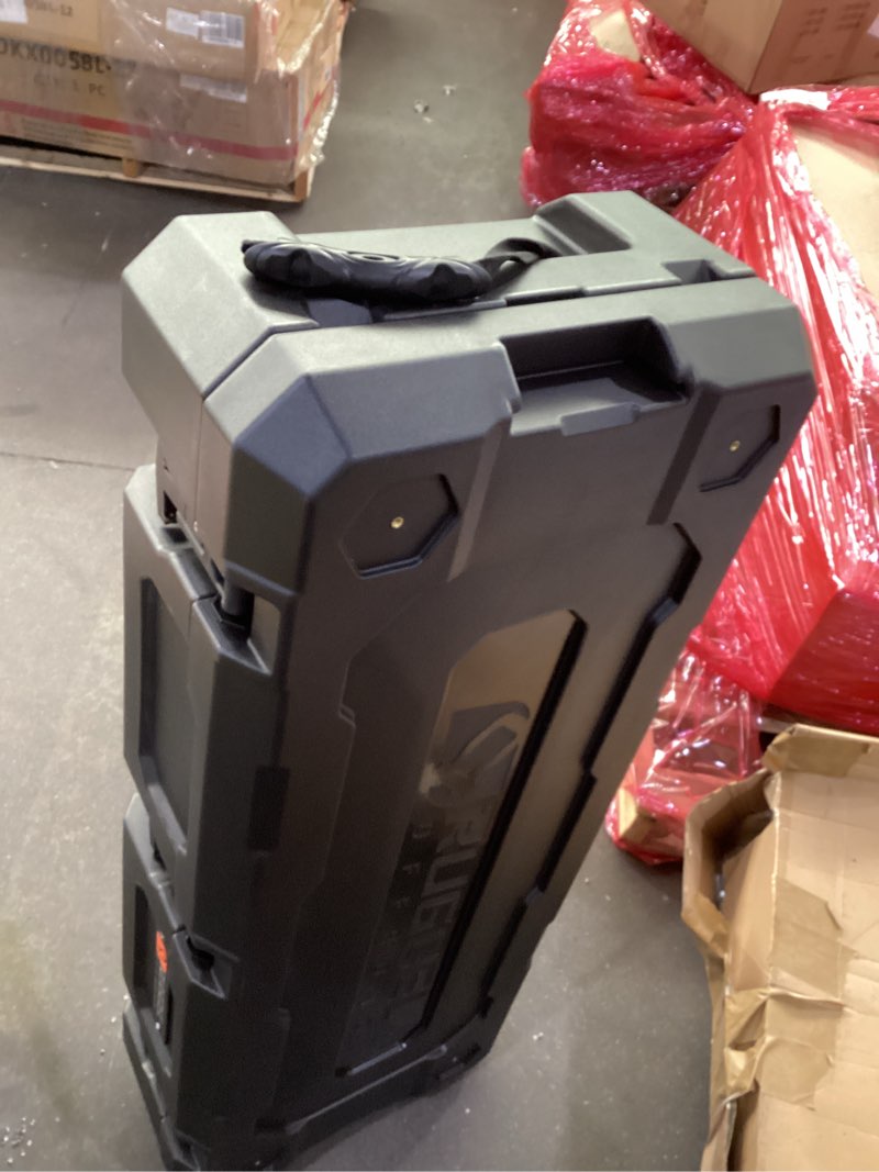 Condition photo showing As Is for RUGCEL 126 Quart Waterproof Dry Storage Box - Heavy-Duty Overland & Off-Road Storage Case for Camping, Road Trips, Vehicle Trunk/Roof Rack (126QT CASE) 119L Case