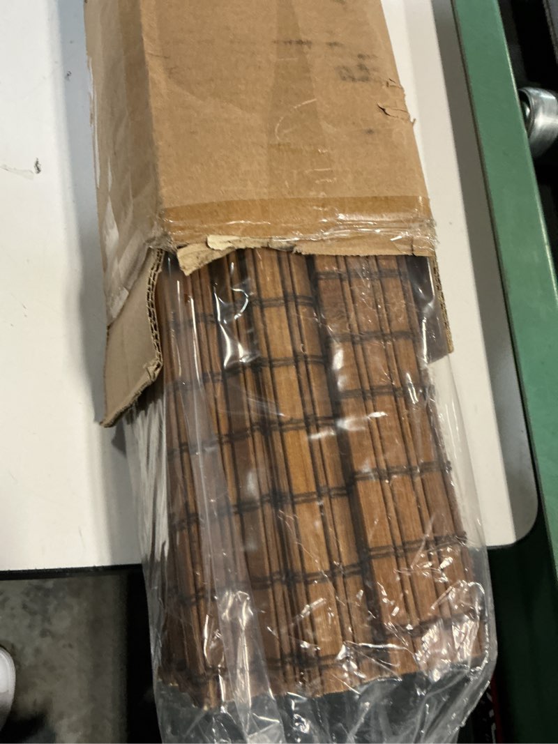 Condition photo showing Good Condition for lazblinds cordless bamboo roman shades, light filtering window blinds for interior windows, privacy roll up bamboo blinds and shades for home & patio, 21" w x 64\" h, natural 306