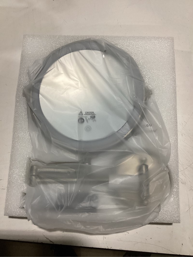 Condition photo showing Good Condition for 5000mah rechargeable wall mounted lighted makeup mirror, 9'' 30x/1x double-sided magnifying mirror with light, bathroom mirror touch dimmable 3 colors 360° rotation extended arm, power adapter 9'' 30x-nickel+adapter