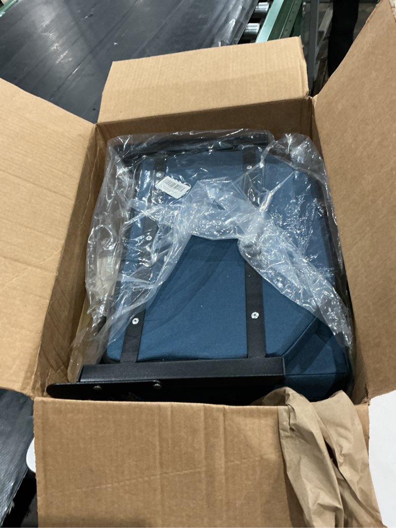Condition photo showing Good Condition for stadium seating for bleachers, bleacher seats with ultra padded comfy foam backs and cushion, wide portable stadium chairs with back support and shoulder strap regular - 16.9"w x 13.2"d x 15.4"h navy blue 1