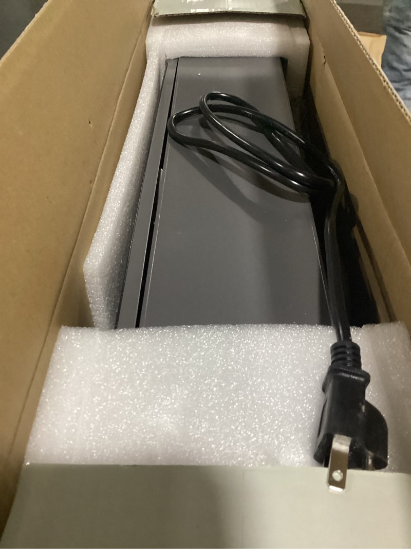 Condition photo showing As Is for Smart Electric Space Heater with Bluetooth Speaker & RGB Light, App/Remote/Touch Control, Freestanding/Wall Heater, 2 Heat & 2 Fan Modes for All-Season Indoor Use Grey