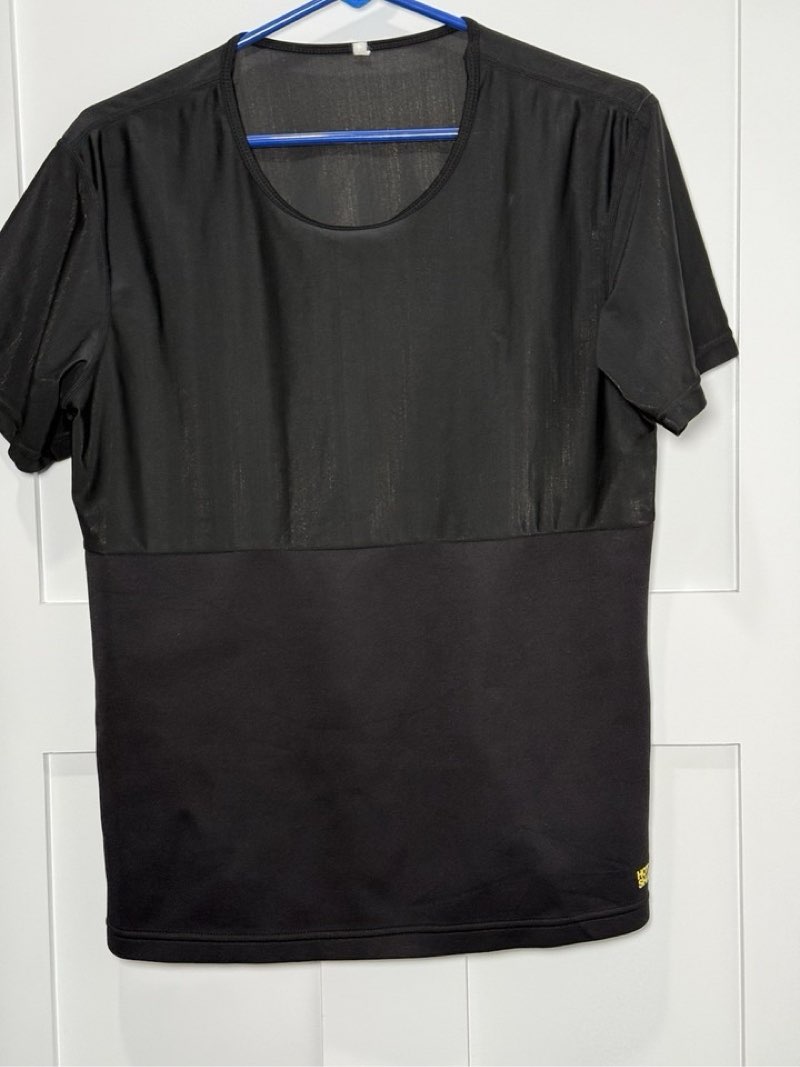 CAMI HOT By HOT SHAPERS Neoprene SWEAT TEE T SHIRT Mens L Black