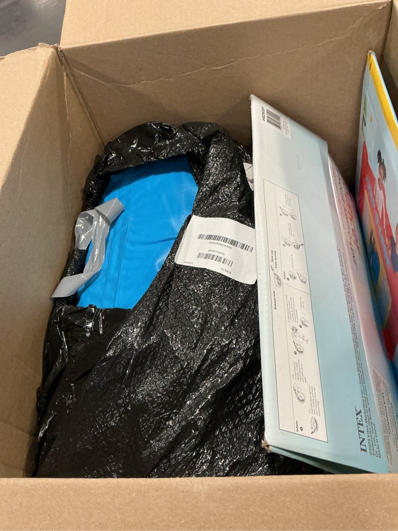 Condition photo showing As Is for Intex Inflatable Jump-O-Lene Trampoline Bounce House with Crawl-Thru Door & Net - Indoor & Outdoor Backyard Blow-Up Bouncy Playhouse for Kids Ages 3-6 1 Pack