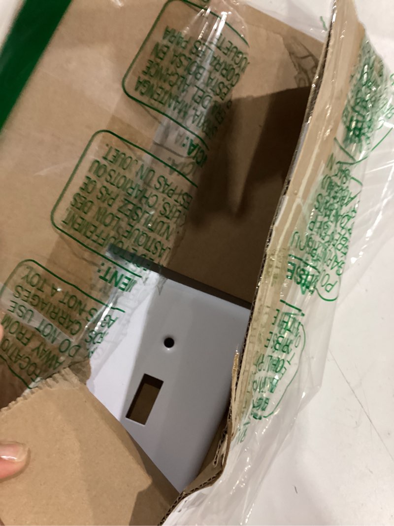 Condition photo showing Good Condition for metal electrical outlet covers, light switch cover wall plates, mid size 3.16''*4.92'' switch plate, wall plates of various styles for indoor and outdoor pure white (1 gang toggle 4 pk) 1 gang toggle 4 pk pure white