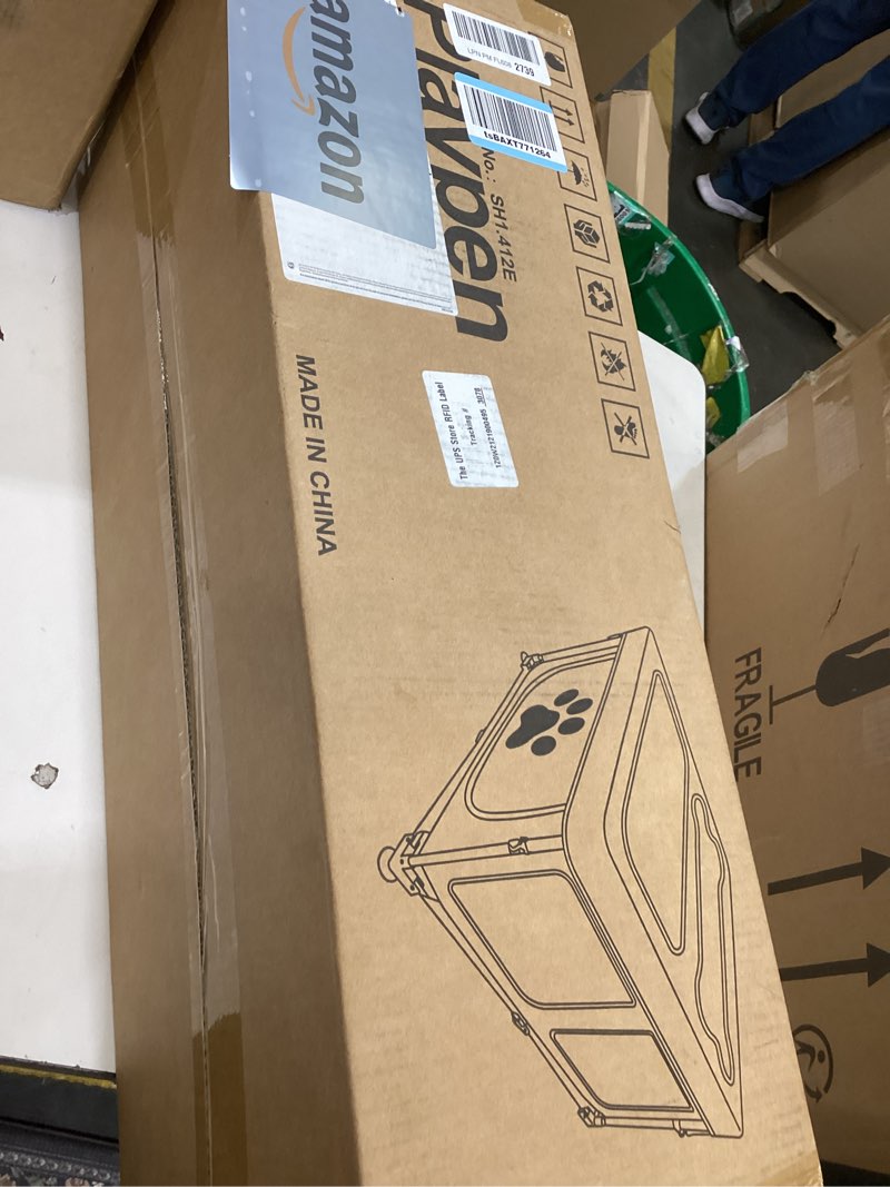 Condition photo showing Good Condition for LOOBANI Foldable Dog Playpen with Cover: 1 Min Setup Pet Puppy Playpen Indoor, Sturdy Reinforced Steel/Iron Frame Dog Fence, Portable Whelping Box for Home Dog Cat Rabbit-43.3"x43.3"x27.1"?Patented