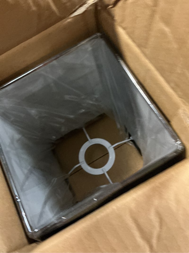 Condition photo showing Good Condition for my mironey square lampshades black linen lamp shades modern style lampshade cover replacement for floor lamp, table lamp, bedside lamp, 1.64" screw thread diameter square, black
