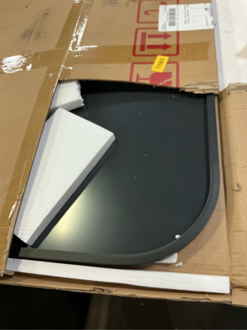 Condition photo showing Good Condition for bathroom mirror for wall, black bathroom vanity mirror for over sink 24 x 36, hd reflection shatterproof mirror for living room bedroom entryway, metal frame rectangular shape matte black 36"l x 24"w