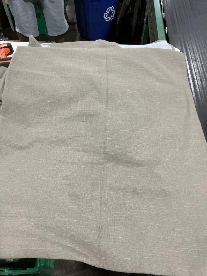 Condition photo showing As Is for cotton slub room darkening curtain - single panel