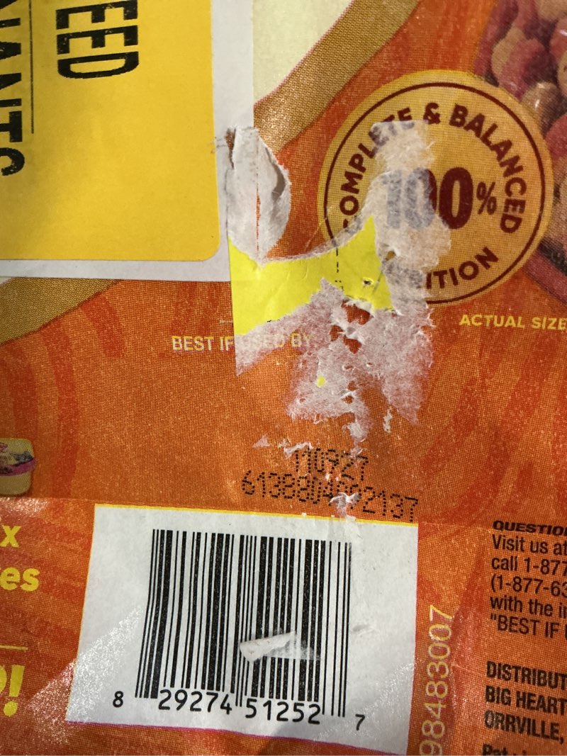 Condition photo showing Good Condition for (best if used by m09.27)jm smuckers meow mix tender salmon chicken 4/3 lb