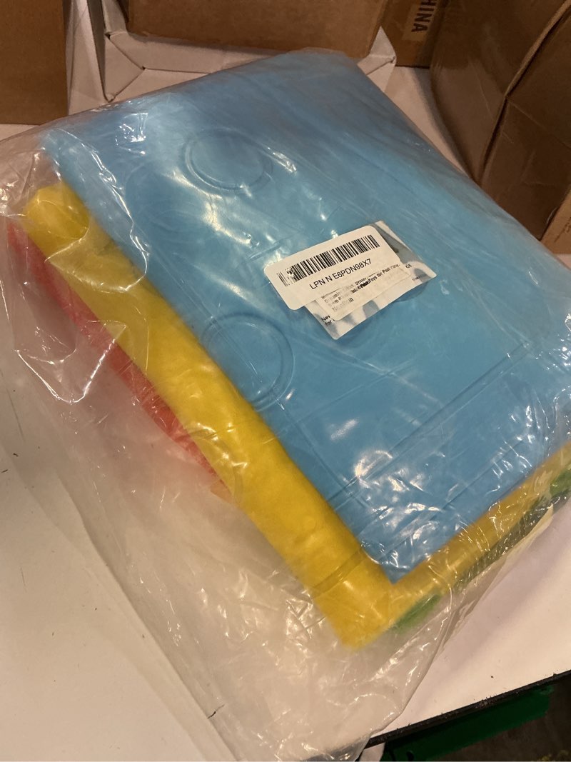 Condition photo showing Good Condition for puppyuwil 4 pack pool floats adult, minimalist design pool chair float, 52" x 38" dopamine colors, drifter, chair, hammock 3-in-1 inflatable pool toys for pool party, lake, river, sea, outdoor blue & green & yellow & orange