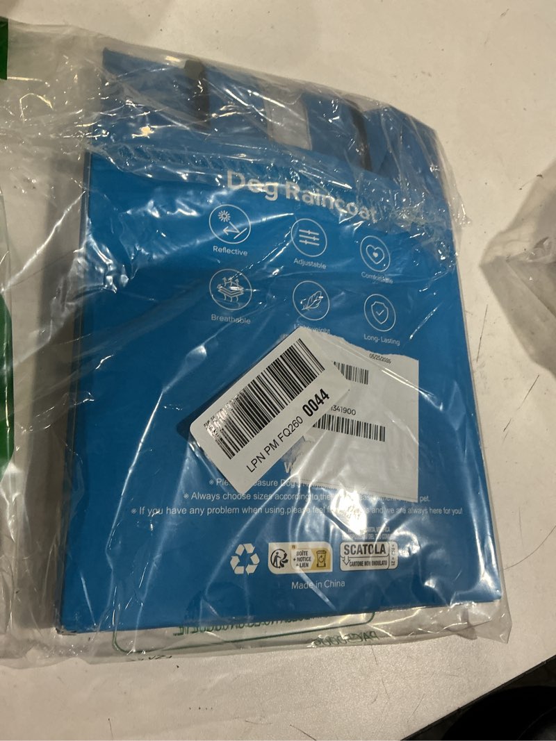 Condition photo showing Good Condition for candofly dog raincoat reflective dog rain jacket waterproof hooded ponch dog rain coat for small medium large dogs (xx-large, sky blue) xx-large sky blue