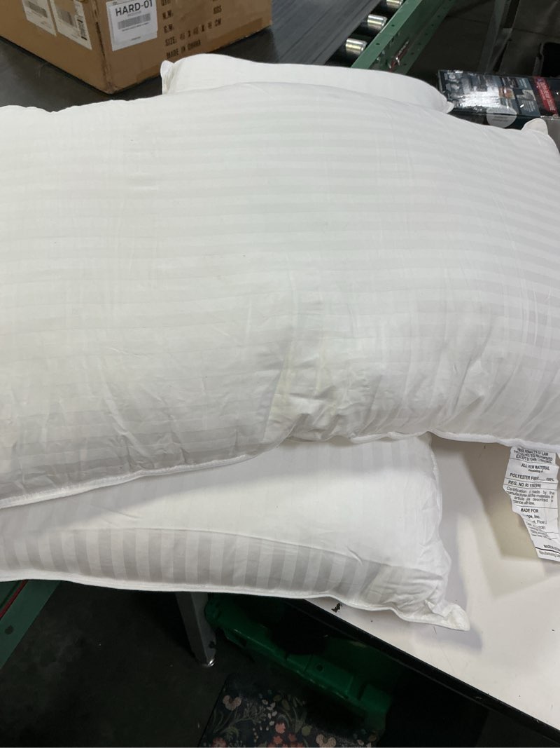 Condition photo showing As Is for beckham hotel collection bed pillows standard/queen size set of 2 - original soft down alternative pillow for sleeping - soft support for back, stomach or side sleepers