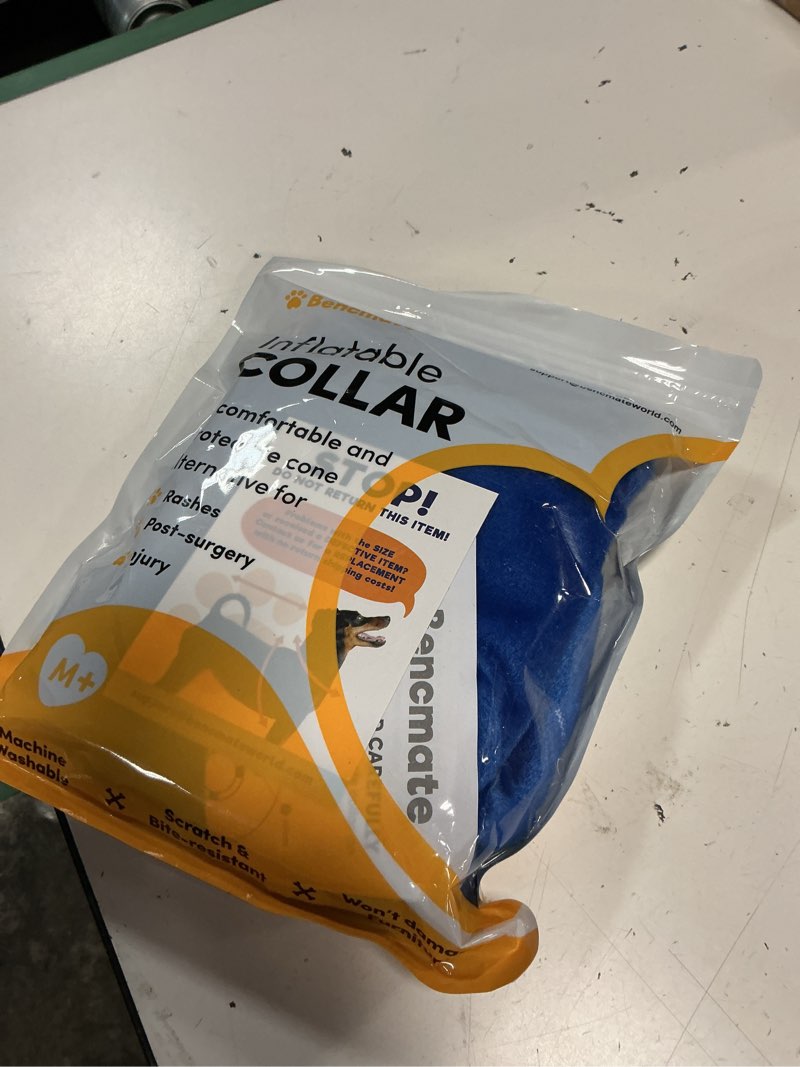 Condition photo showing Good Condition for bencmate inflatable dog cone collar alternative, soft dog cone for small medium large dogs and cats, neck recovery ecollar donut collar after surgery (medium+, blue) blue medium+ [neck:11"-14"]