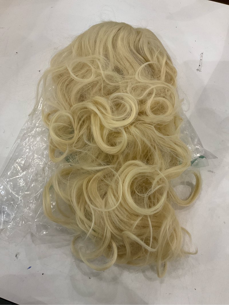 Condition photo showing New/Like New for Topcosplay Women's Wig Blonde Long Curly Beehive Wig Big Hair Wigs Halloween Costume Accessory Drag Queen Wig