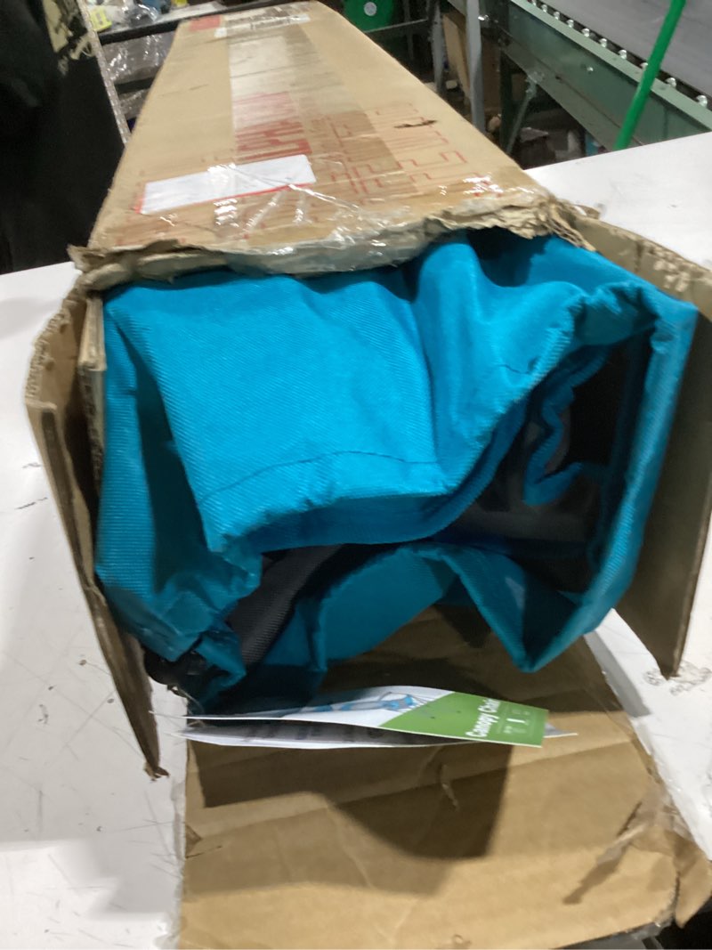 Condition photo showing Good Condition for high point sports camping chairs with shade, heavy duty canopy lounge chair sunshade hiking travel chair with cup holder for outdoor, camping, beach and patio, enamel blue single pack enamel blue
