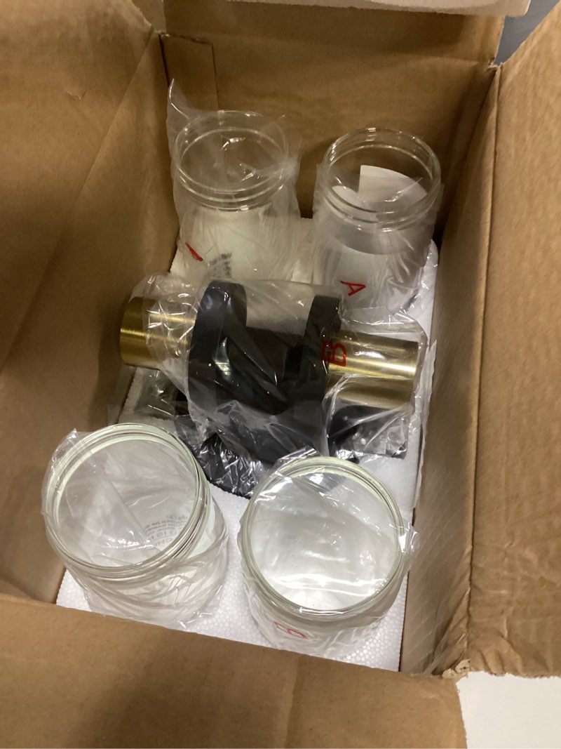 Condition photo showing New/Like New for indoi hardwired wall sconces set of two, 22" black and gold bathroom sconces with clear glass, modern sconces wall decor set of 2 wall light fixtures for bathroom mirror living room hallway bedroom black and gold (hardwired) 22inch - 2pc