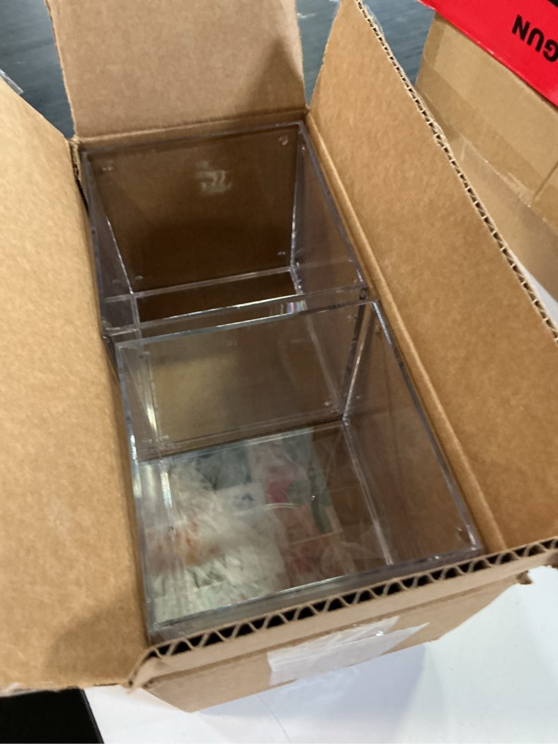 Condition photo showing Good Condition for stori stackable clear plastic cd organizers (2 pack) cube jewel case holders perfect for theatre room | holds up to 12 cd cases per organizer | made in usa 5.25 inches