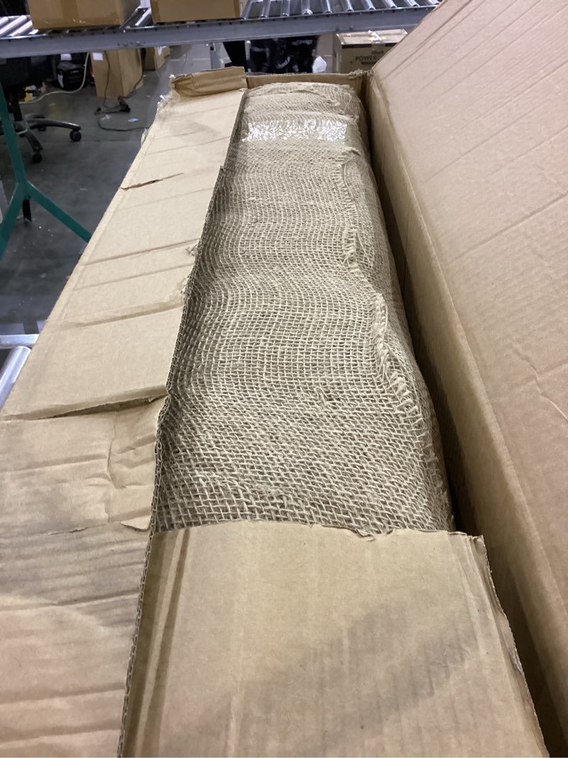 Condition photo showing As Is for 40" x 160ft Burlap Roll Multipurpose Burlap Tree Wrap, High Density Jute Fiber, Natural Burlap Color, Rustic Pattern 40in * 160ft