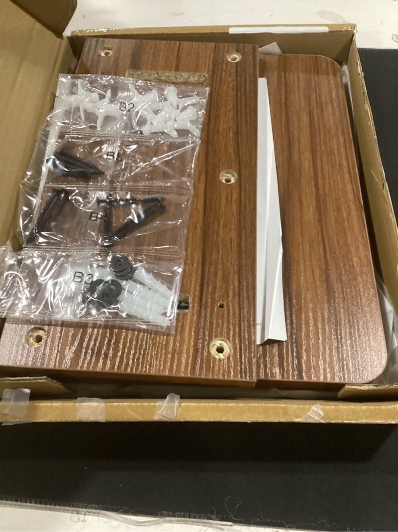 Condition photo showing Good Condition for wali floating tv shelf, 2 tier projector shelf for dvd players, routers, game consoles, cable boxes, living room decor accessories, wall mount shelves holds up to 22lbs (cs202n), 2-shelf, walnut brown walnut brown 2 13.78 x 11.02 inch