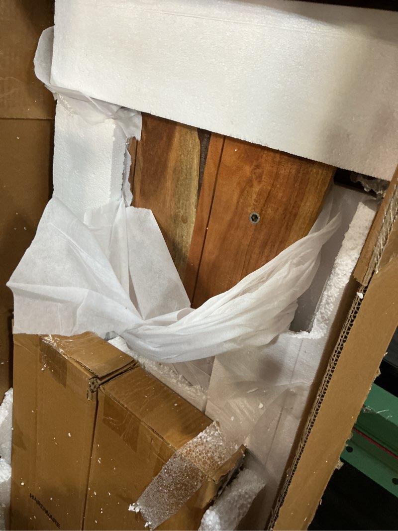 Condition photo showing Good Condition for Alaterre Furniture Live Edge Wood Bench with Hairpin Metal Legs - Industrial Modern Entryway Bench with Minimalist Design - Furniture for Entryway, Dining Room, Kitchen, or Bedroom (48 Inch) 48" Bench