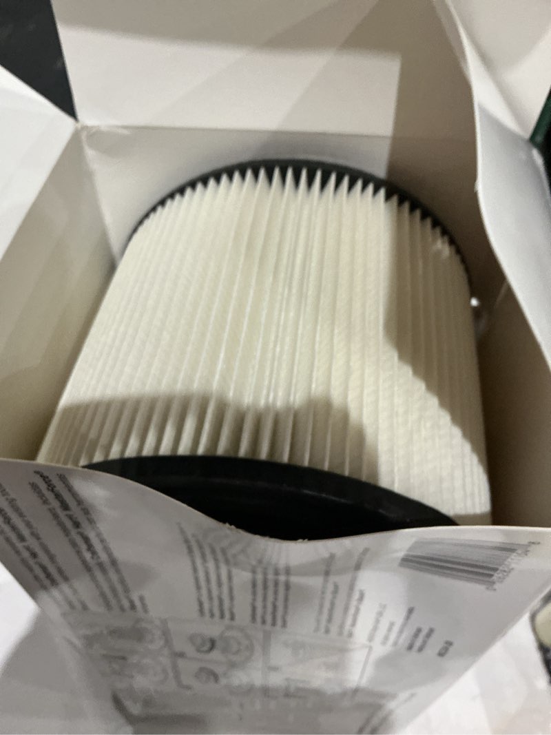 Condition photo showing As Is for shop-vac 2-pack reusable large wet/dry shop vacuum cartridge filter