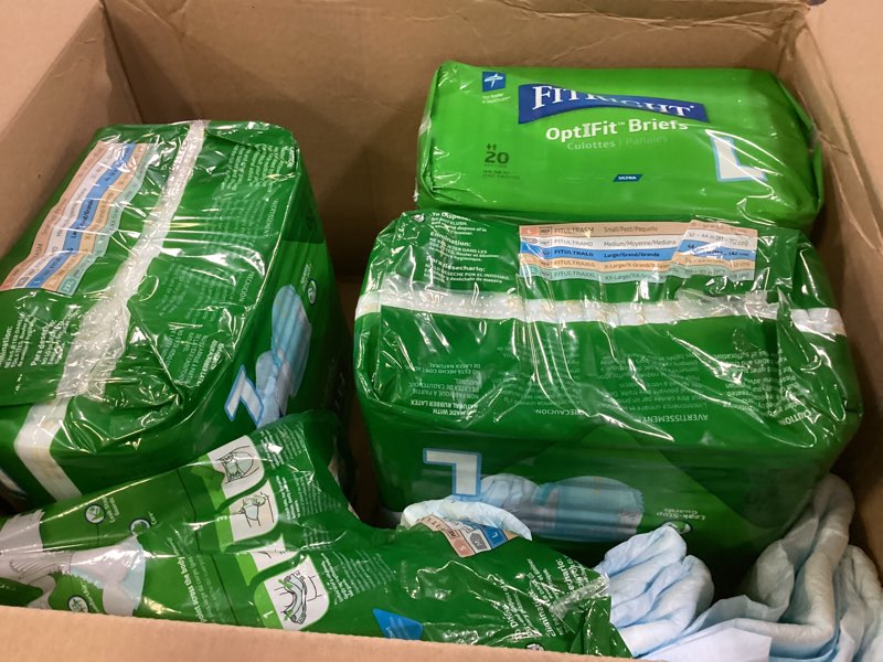 Condition photo showing Good Condition for FitRight Adult Diapers, Ultra Heavy Absorbency, L (Waist Size 44in-56in), 80 Count, OptiFit Incontinence Briefs for Men and Women, Disposable, Moisture-Wicking, Leak Protection, Large 80 count