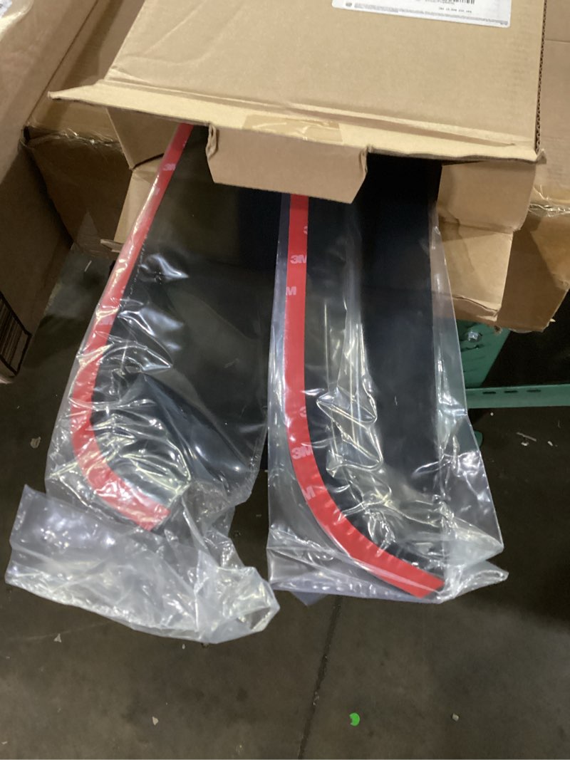 Condition photo showing As Is for window visors sun/rain guard compatible with 1999-2006 chevy silverado/gmc sierra 1500/2500/3500 07 classic body extended cab with half size back doors front+rear smoke outside mount tape-on