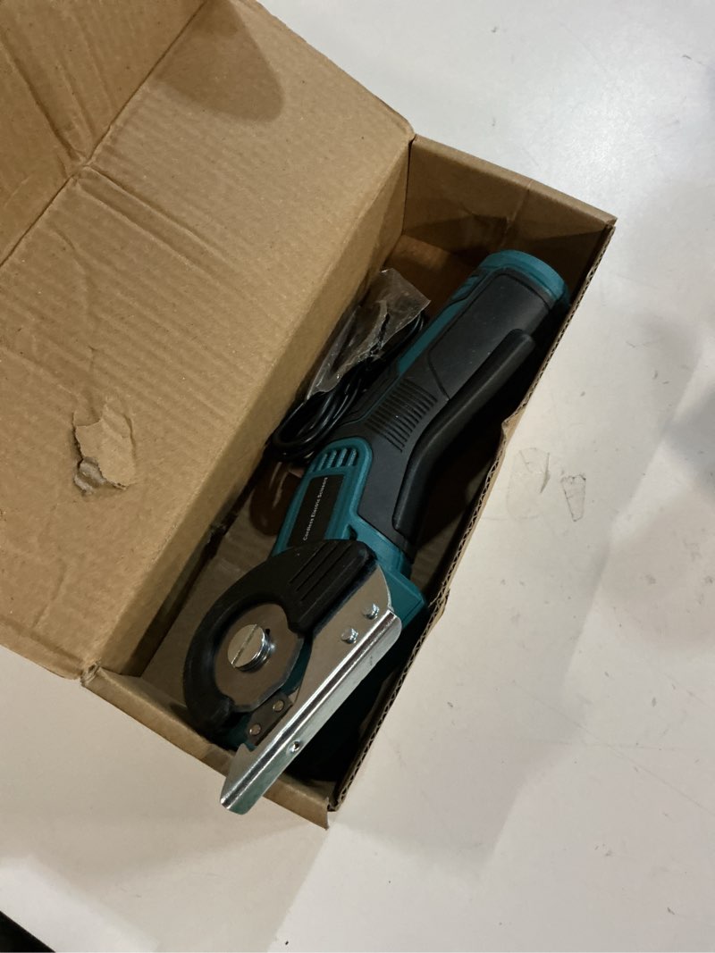 Condition photo showing Good Condition for 4V Cordless Electric Scissors Heavy Duty Cardboard, Fabric, Leather & Carpet Cutter with Brushless Motor & USB-C Charging, Includes 2 Tungsten Blades Tool Kit for DIY, Crafting, Industrial Use