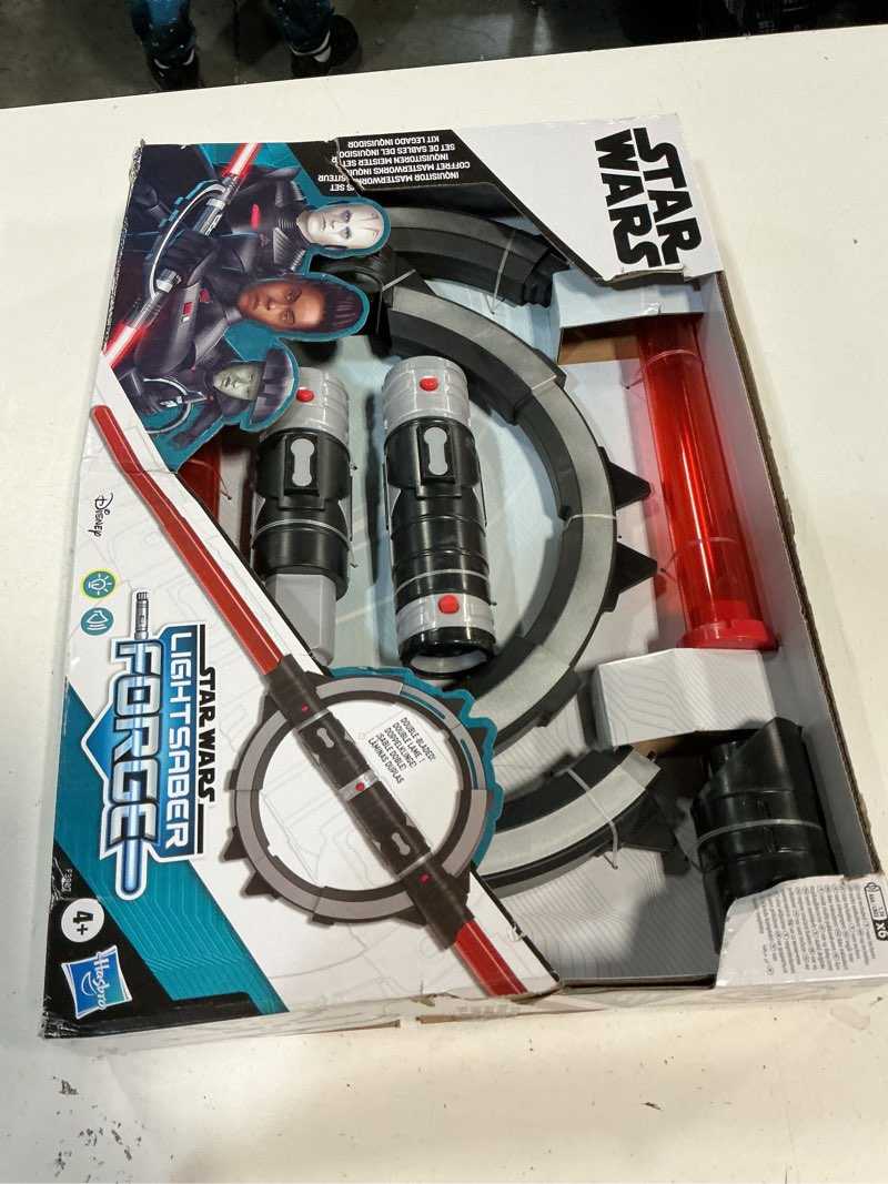 Condition photo showing New/Like New for star wars lightsaber forge inquisitor masterworks set double-bladed electronic lightsaber, customiza