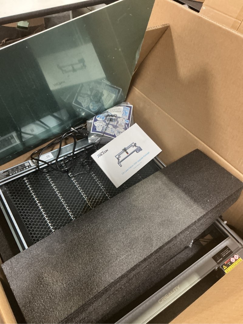 Condition photo showing As Is for Creality Falcon 10W Laser Engraver Machine with Honeycomb Laser Bed 500x500, 10000mm/min, 0.06mm Laser Cutter for Wood, Acrylic, and Metal, Easy Setup, Ready to Work Out of The Box Falcon-10W-preset