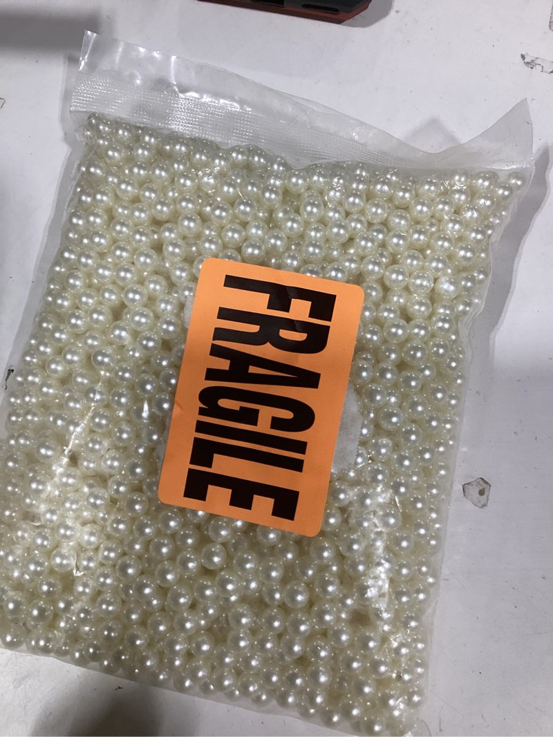 Condition photo showing New/Like New for Okllen 2000 Pcs Art Faux Pearls, 8mm Undrilled Pearls, Ivory Polished Beads Loose Pearls for Crafts, Jewelry Making, Vase Fillers, Table Scatter, Wedding, Home Decoration, No Hole