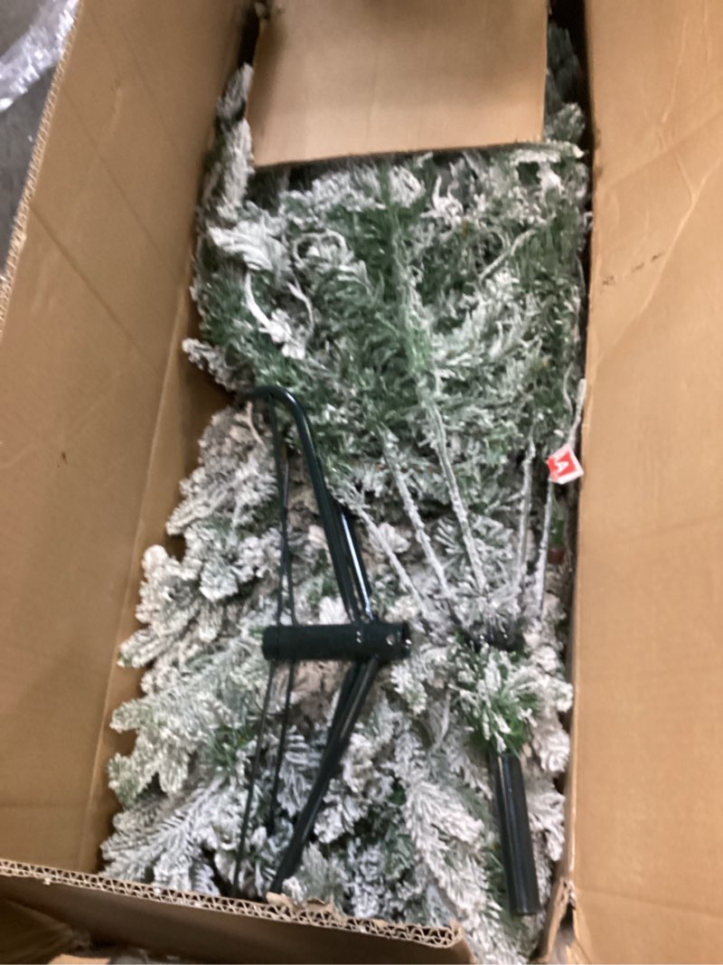 Condition photo showing Good Condition for YITAHOME Prelit Snow Flocked Christmas Tree 7.5 FT with Remote, Artificial Hinged Canaan Fir Christmas Tree with 1687 PE & PVC Mixed Tips, 330 Color-Changeable Lights for Home Office Holiday Decor Flocked White With Pe Tips 7ft 6in