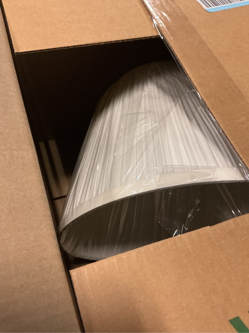 Condition photo showing Good Condition for aspen creative 32290a transitional hardback empire shaped spider construction lamp shade in off white, 14" wide (7" x 14" x 11")