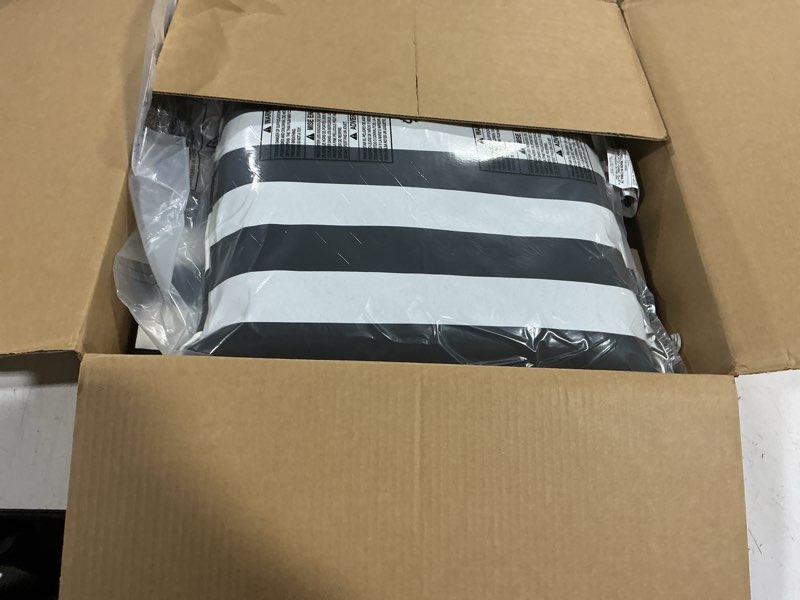 Condition photo showing Good Condition for arden outdoor foam deep seat cushion (2-pack), 22x24, premium high-density foam, never flattens, weather-proof for patio chair sofa couch, black cabana stripe certi-pur foam black cabana stripe 2 pack