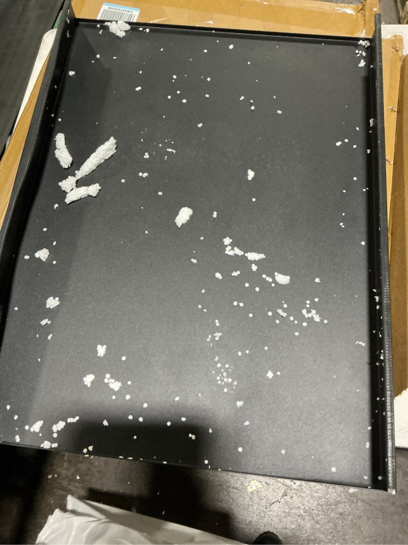 Condition photo showing Good Condition for (Similar to) Black Square Serving Tray with Gold Handles for Party,Large Wood Decorative Tray for Ottoman,Faux Leather Coffee Table Tray Decor