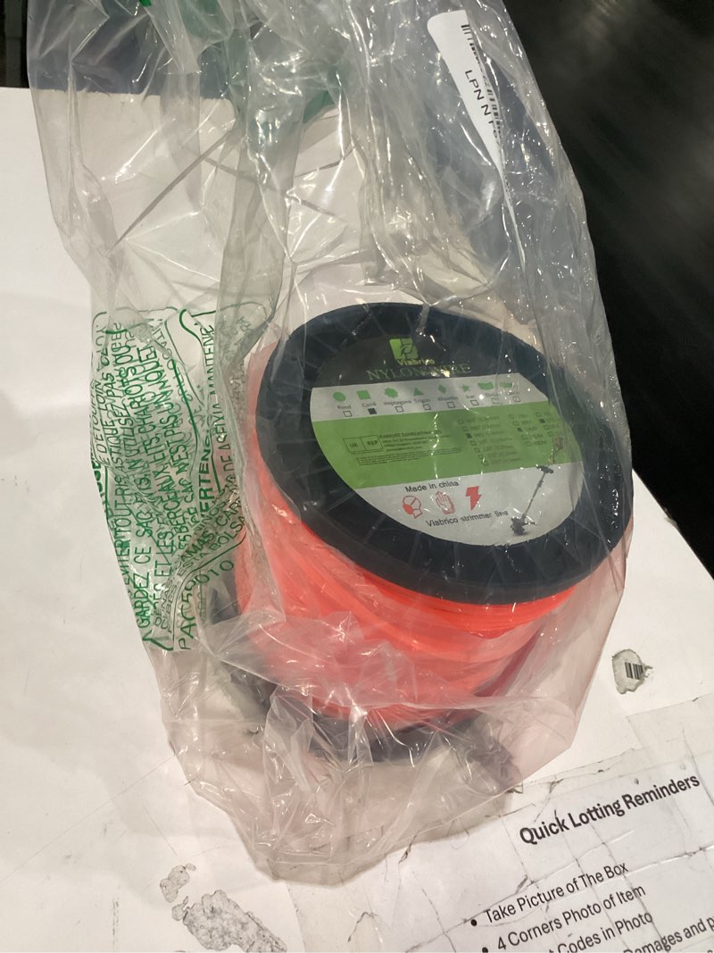 Condition photo showing Good Condition for viabrico .095" weed eater string, square orange heavy duty string trimmer line, weed wacker string universal commercial grade, premium nylon weedeater line 0.095" x 1.7lb, 330foot 1.7lb x .095 in