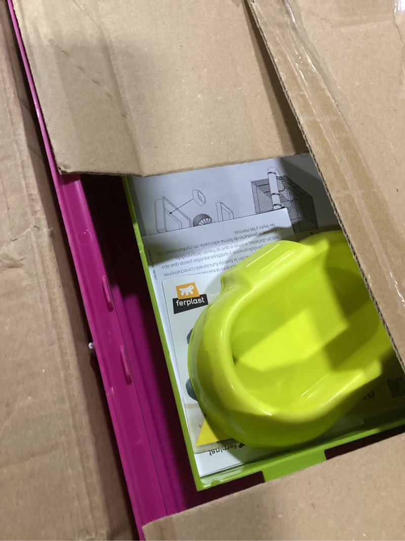 Condition photo showing Good Condition for ferplast laura small hamster cage | fun & interactive cage measures 18.11l x 11.61w x 14.8h & includes all accessories laura hamster cage